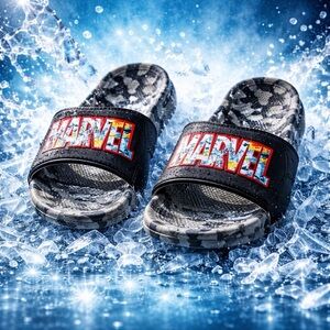New Size 13/1 Marvel Multicolor Logo Slide Sandals
